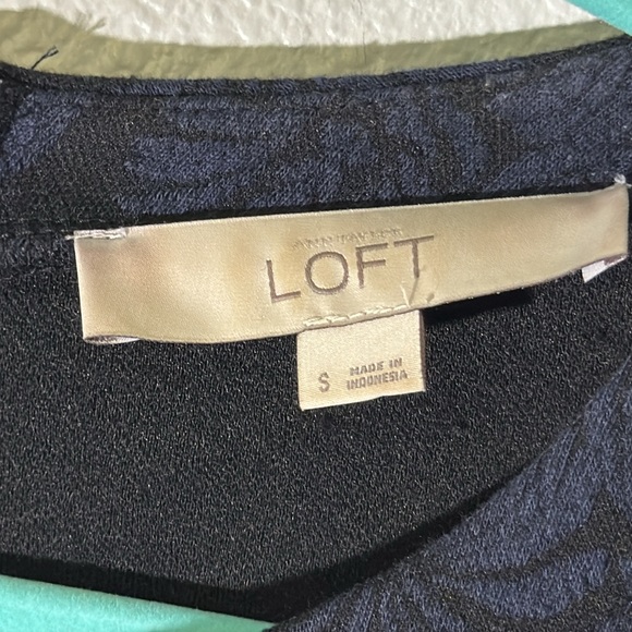 Long Sleeve LOFT Dress Navy and Black Small - Picture 2 of 8